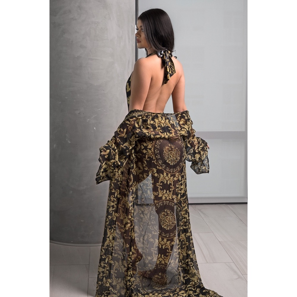 Black And Gold Print Two Piece Set - Picture 3 of 7